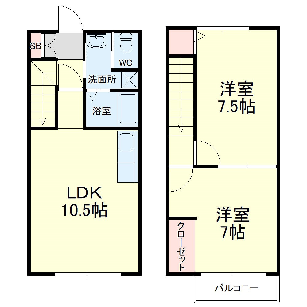 メゾネットパーク絆Ⅱ 間取り図