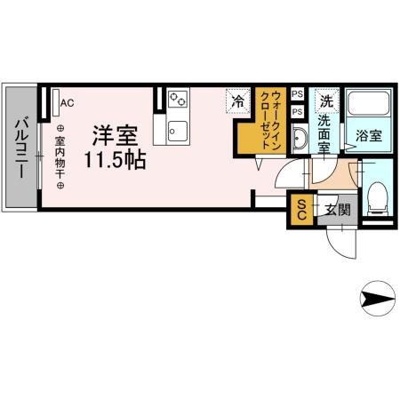 ボンヌ・シャンスA 202号室 間取り