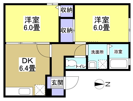 グリーンヒル西山 202号室 間取り