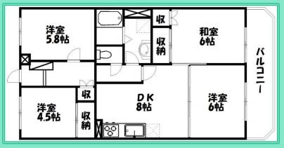 小長井サンライズコーポ 間取り図