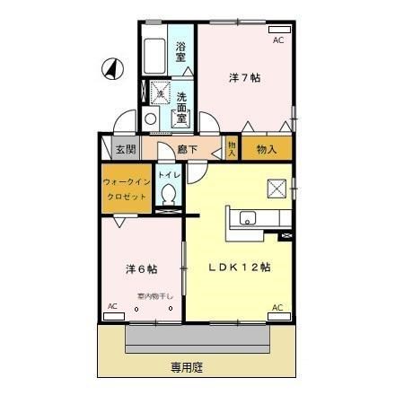 リビングタウン長谷 D 101号室 間取り