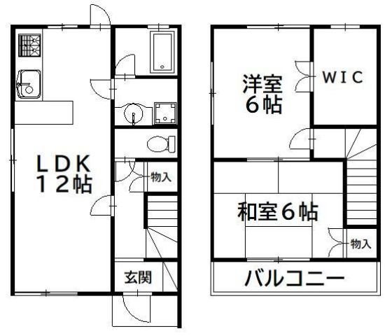 四本松テラスハウス B号室 間取り