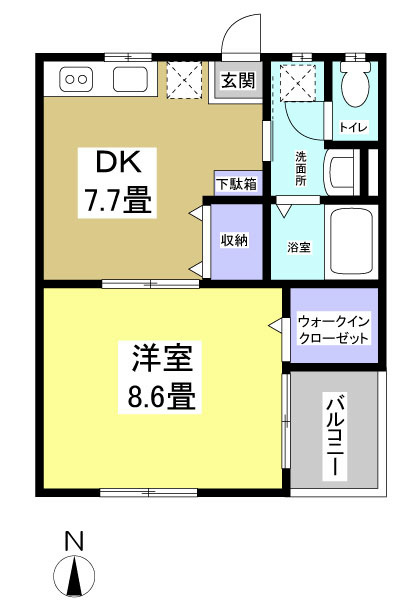 アールハウスⅢ 202号室 間取り