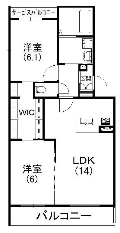 D.P.ガーデンプレイス 206号室 間取り