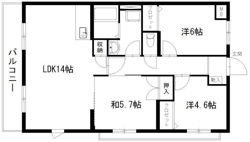 メゾン・ド・フェリエ 201号室 間取り