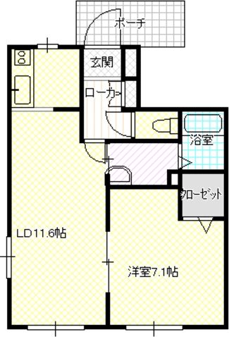 棒屋第四城北ハイツ 102号室 間取り