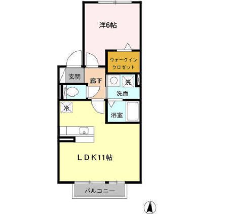 リビングタウン桃の里　Ａ 201号室 間取り