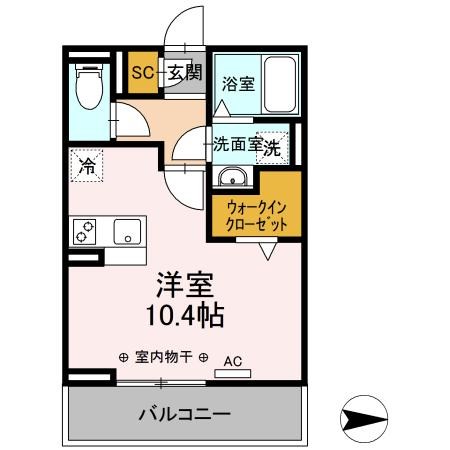 D-Hills相生 203号室 間取り