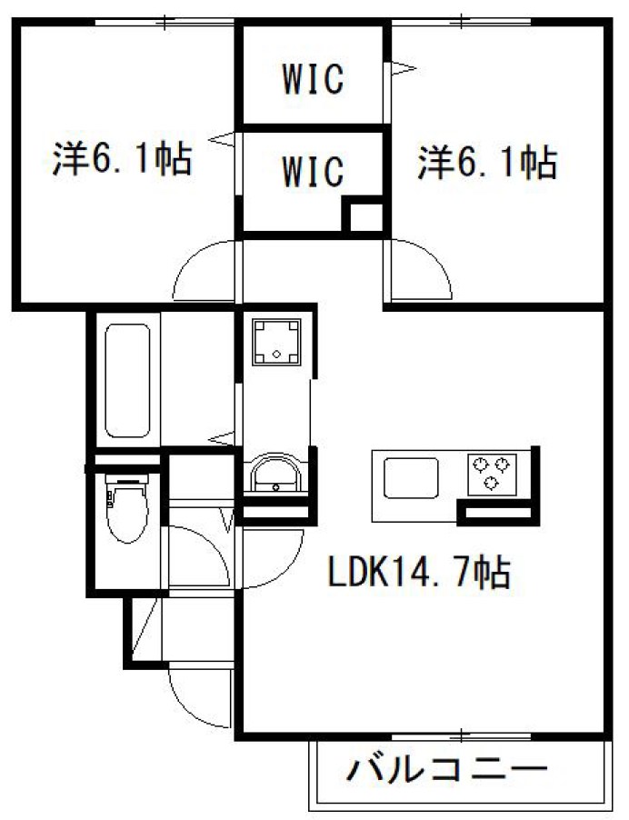 BAND WAGON 103号室 間取り