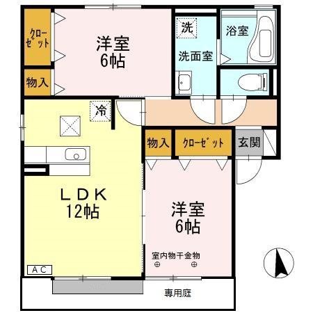 ｃａｓａ Ｒａｆｆｉｎａ 102号室 間取り