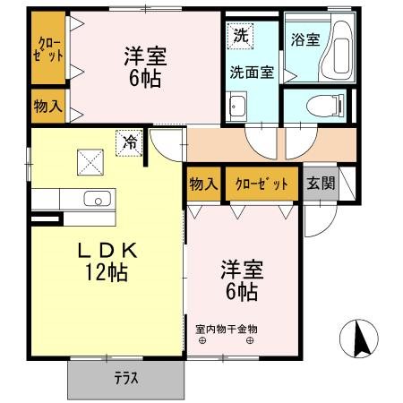 ｃａｓａ Ｒａｆｆｉｎａ 102号室 間取り