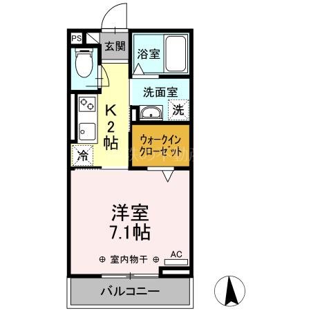 カレジエ・文丘 302号室 間取り