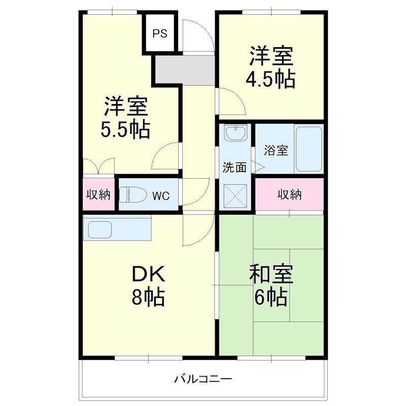 掛川マンション 203号室 間取り