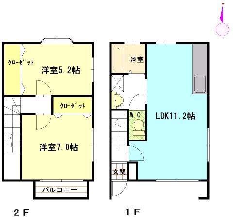 ブライティ薬師 102号室 間取り