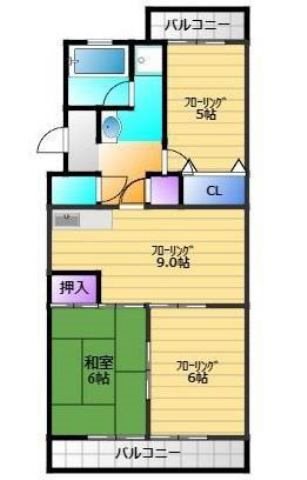 マンションピノⅡ 2-B号室 間取り