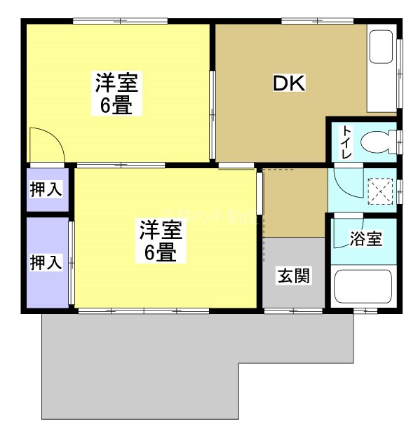 星川住宅（２ＤＫ） 間取り図