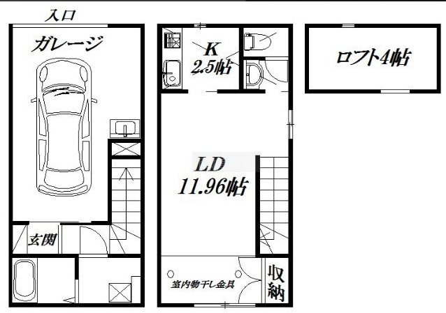 ロックとララ B号室 間取り