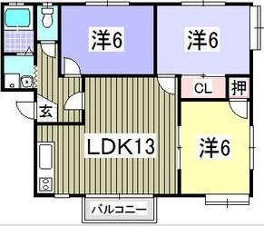 コリーナ蜆塚 A101号室 間取り