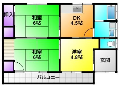 曳馬四丁目貸家 間取り図