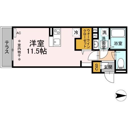 ボンヌ・シャンスB 302号室 間取り