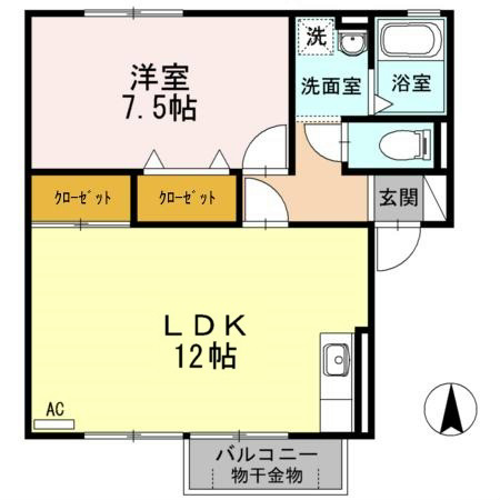 セジュールハヤシ 102号室 間取り