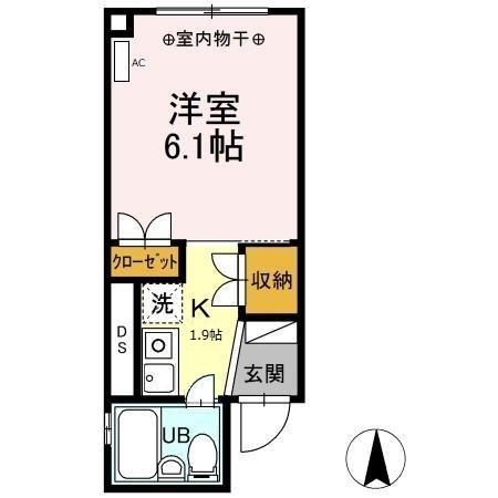 アンソレイユ塩町 住居 201号室 間取り