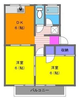 コーポ神谷Ⅱ 106号室 間取り