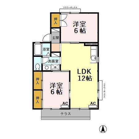 セジュール エム　A 101号室 間取り