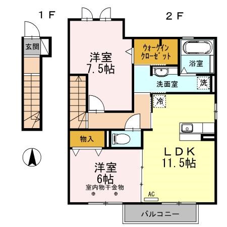 ルーベライト初生　C 間取り図