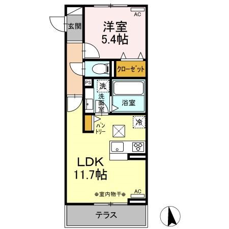 ソレール　北浦 101号室 間取り