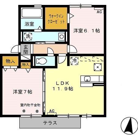 リュミエール 102号室 間取り