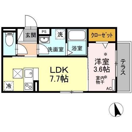 Ｒａｄｉｕｓ Ｖ 101号室 間取り