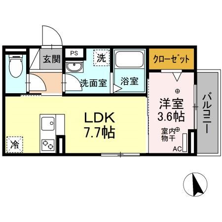 Ｒａｄｉｕｓ Ｖ 201号室 間取り