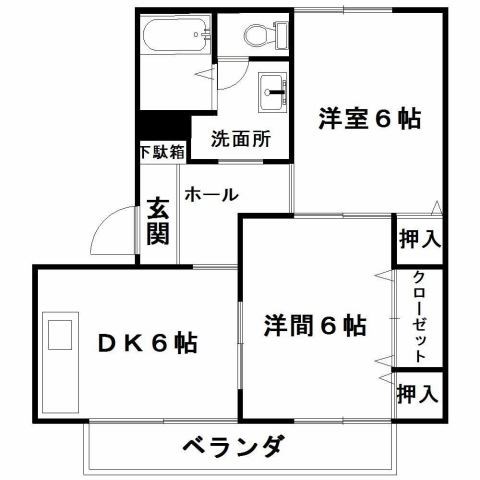 コーポ皐 A201号室 間取り