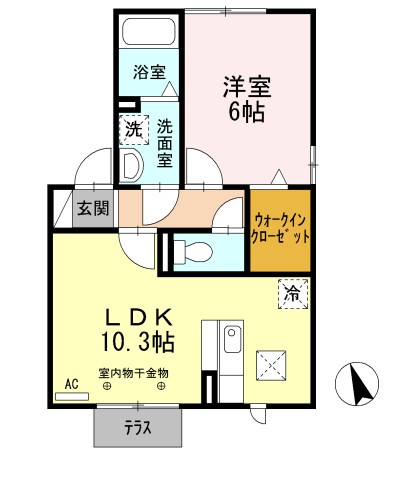 クローバーハウス 201号室 間取り