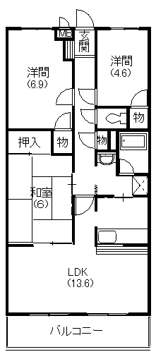 リヴェールセントラルハイツ 202号室 間取り