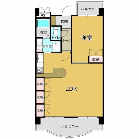 クレール浜松Ⅱ 501号室 間取り