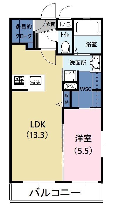 リザイアK 301号室 間取り