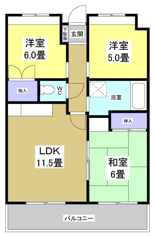 ピュア旭ヶ丘 間取り図