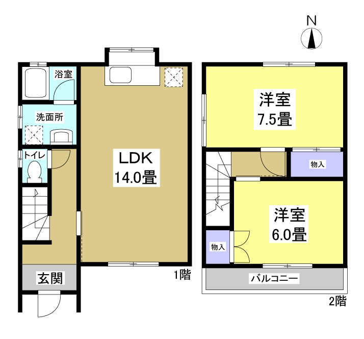 東三方テラスハウスC棟 間取り図
