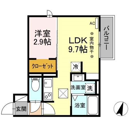 サンリットAsahi 102号室 間取り