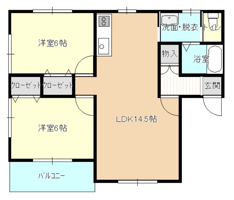 フローラルくろかわ 102号室 間取り