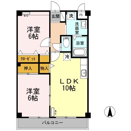 マンション紫雲　A 302号室 間取り