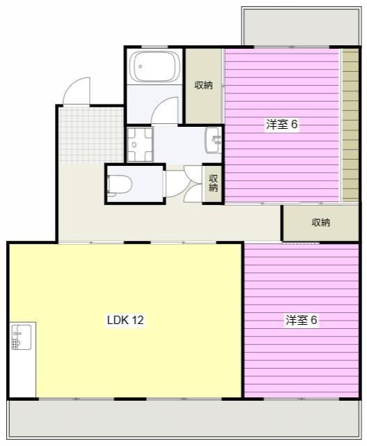 ラフォーレ渡瀬B 201号室 間取り
