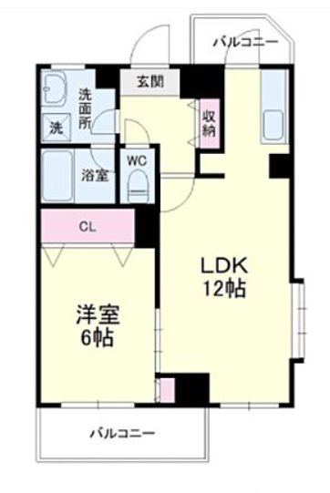 エストメンツ中央 601号室 間取り