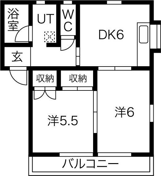 クローバーA 203号室 間取り