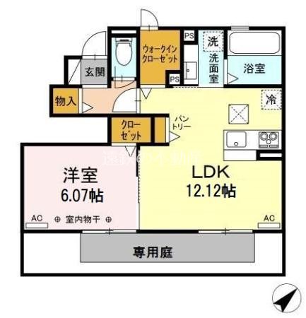 セジュールＡｕｂｅ 102号室 間取り