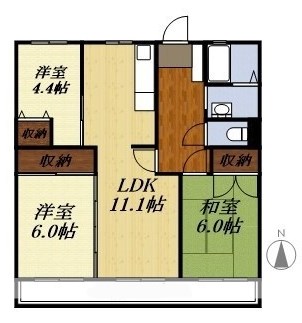 AAI高尾 402号室 間取り