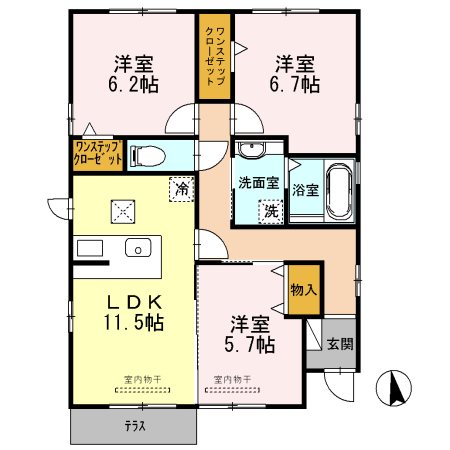 名塚町貸家 A 間取り