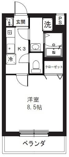 アクティヴⅠ 2A号室 間取り